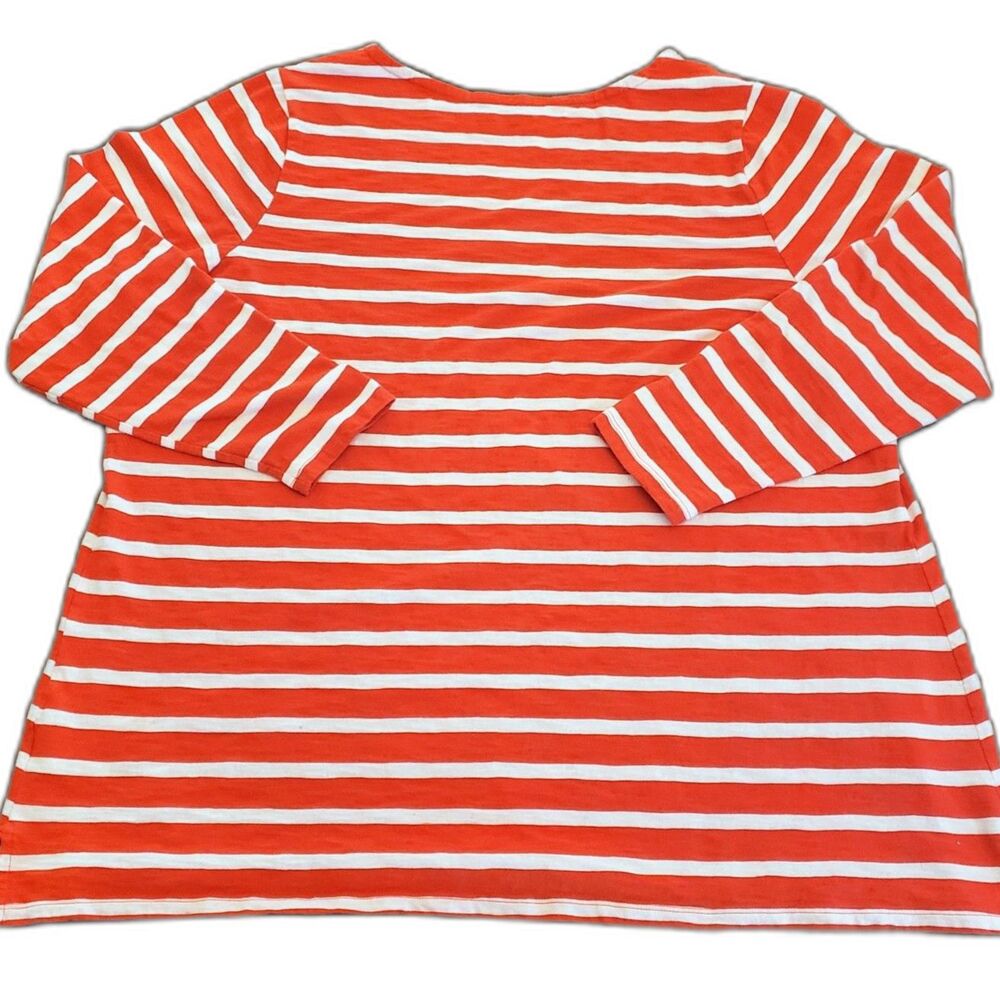 Old Navy Women Long Sleeve Striped Tee Reddish Orange & White Size 3X - Picture 6 of 8